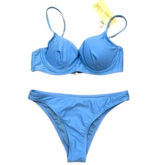 NWT Cabana Del Sol Underwire Bra Style‎ Bathing Suit 2 piece Cheeky Bikini Sz XS - Picture 1 of 4